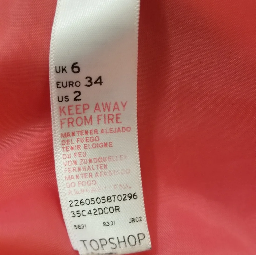 Topshop Coral Mini Dress